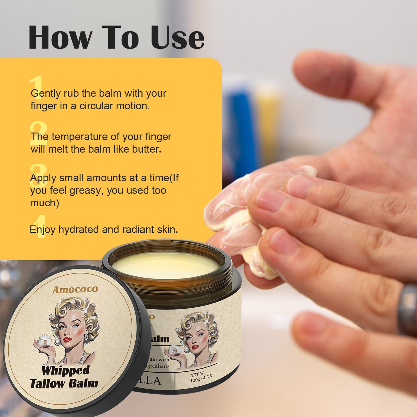 Whipped Tallow Balm | Deep Hydration & Soothing Natural Beauty Cream