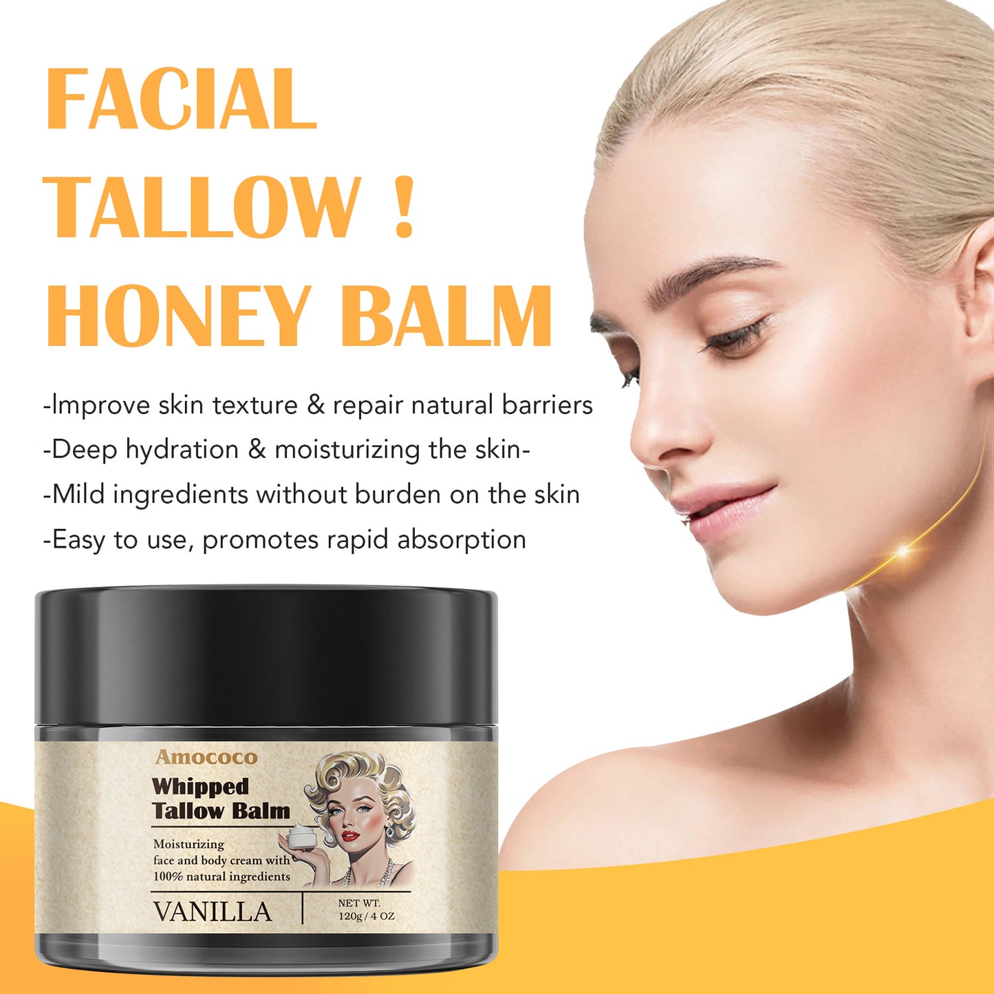 Whipped Tallow Balm | Deep Hydration & Soothing Natural Beauty Cream